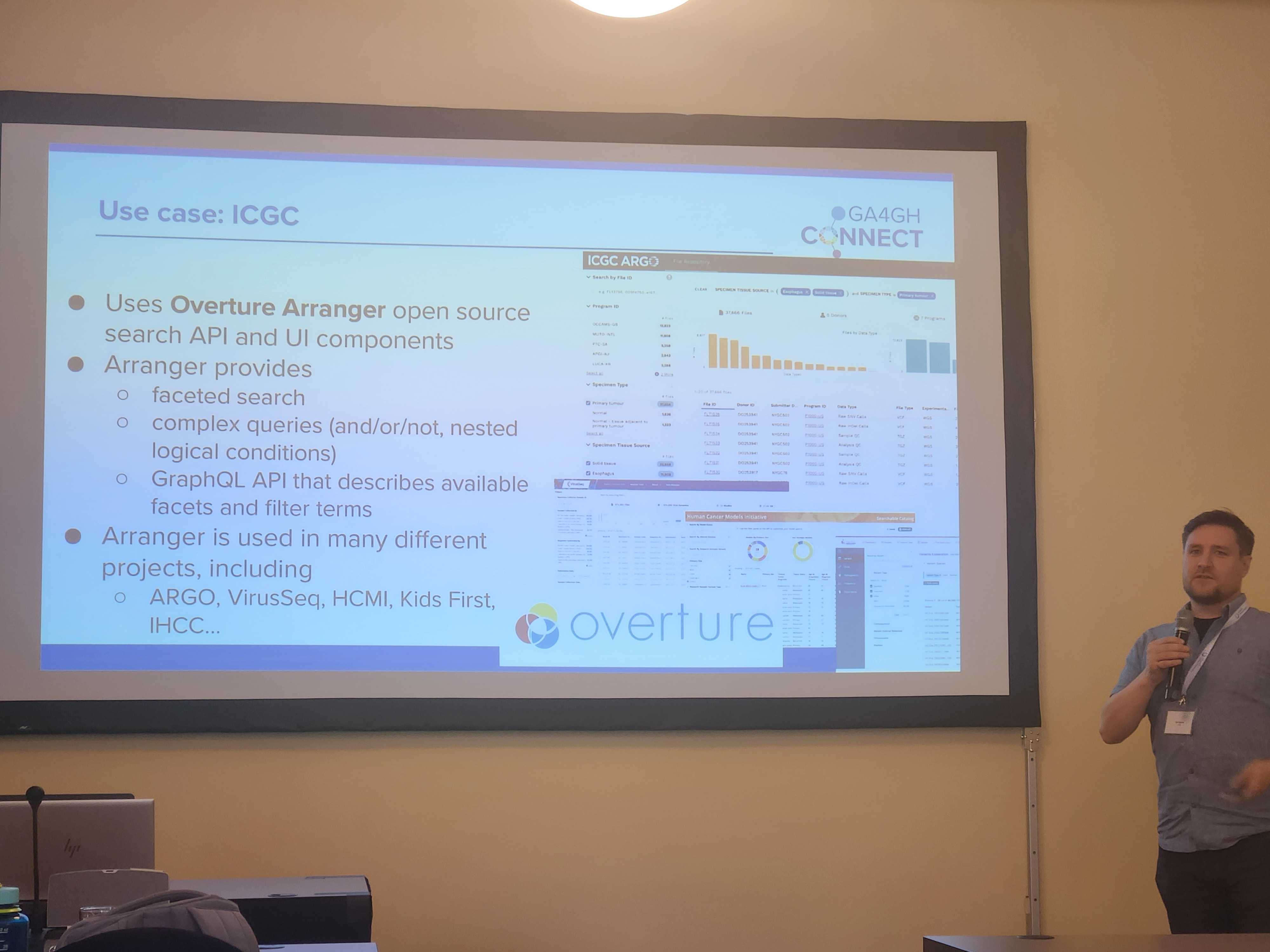 Jon presenting on Overture at GA4GH Connect in Ascona